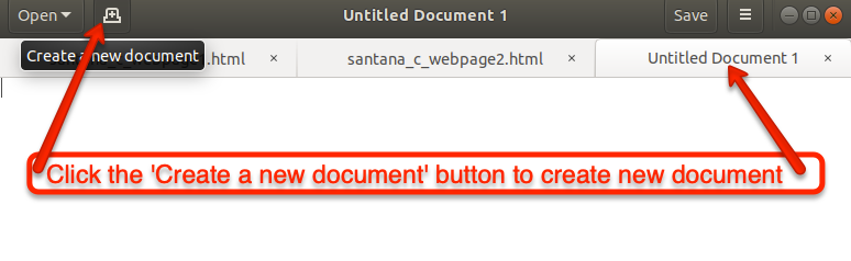 click Create new document button