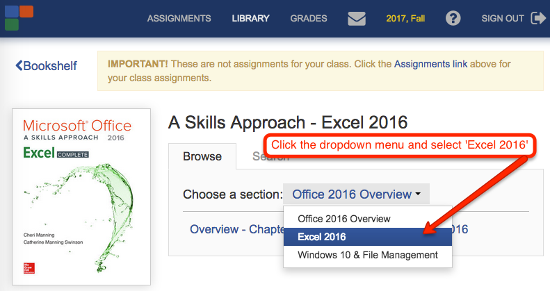 Select Excel 2016
