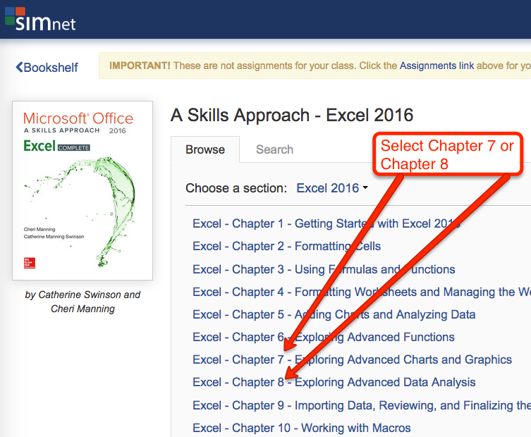 Select Chapter 7 or 8