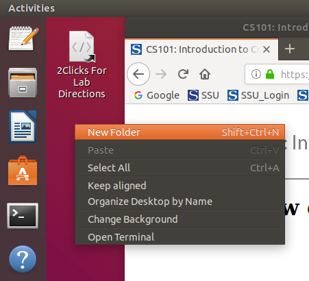 Right click on Desktop and select new folder.