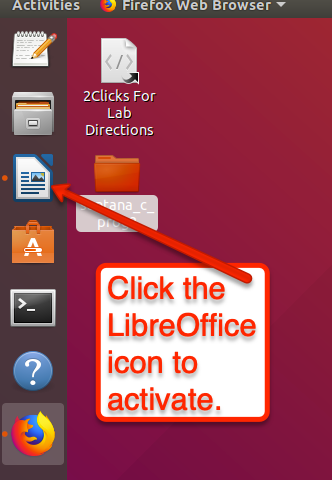Click on the LibreOffice icon to activate the grade sheet.