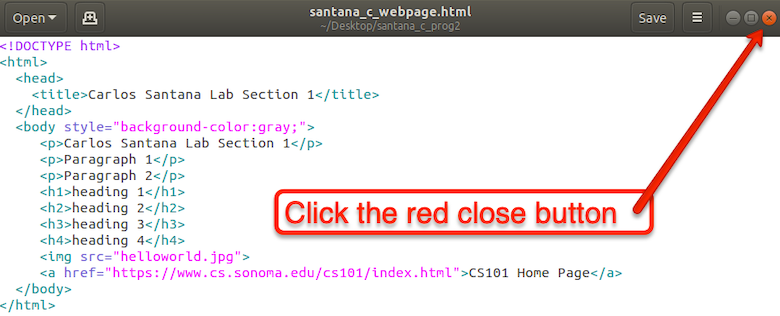 Close your HTML document.