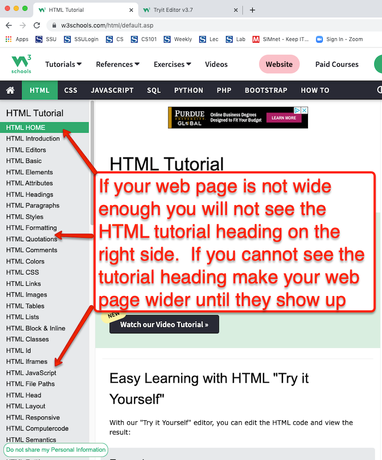 Make page wide enough to see tutorial