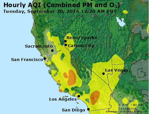 24-hr animation of AQI over California.