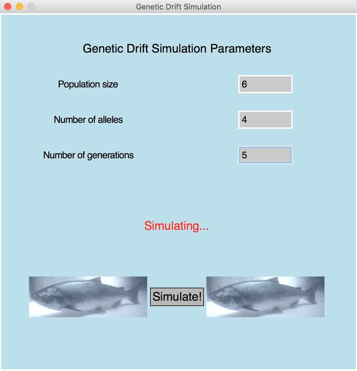 Simulating number of generations