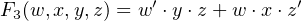                ′            ′
F3(w,x,y,z) = w ⋅y⋅z + w ⋅x ⋅z

